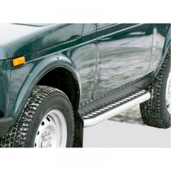 Защита порогов с алюминиевым листом (d51) для B@3 21214 "L@DA 4х4", L@DA 4x4 Urban